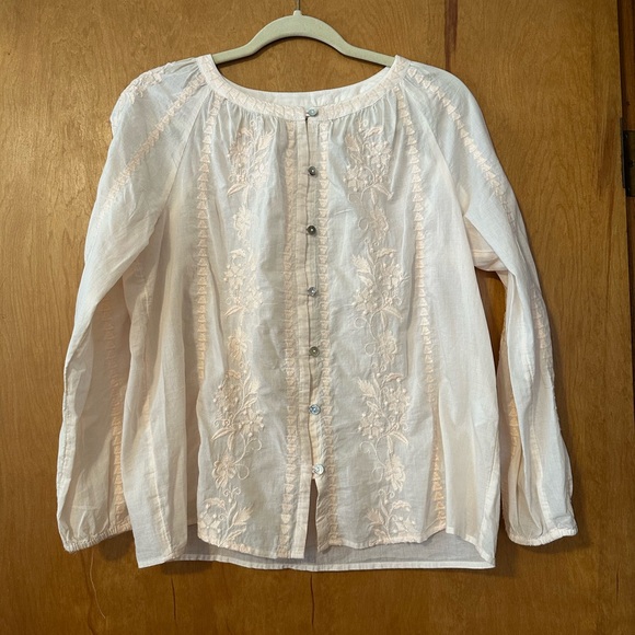 J. Jill Tops - J. Jill Blouse with Floral Embroidery